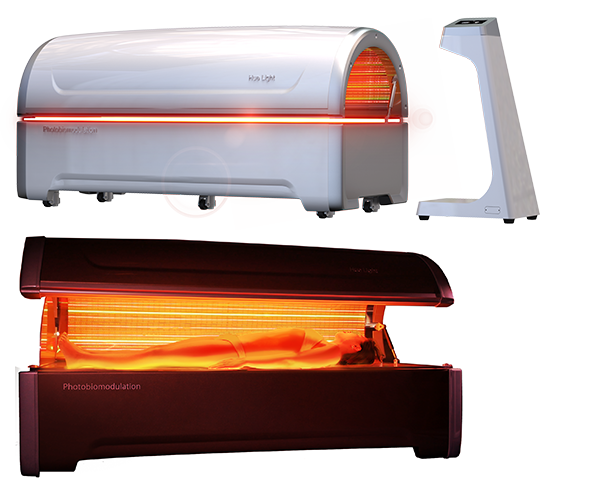 The HueLight whole body PBM chamber can also be operated from a smartphone.